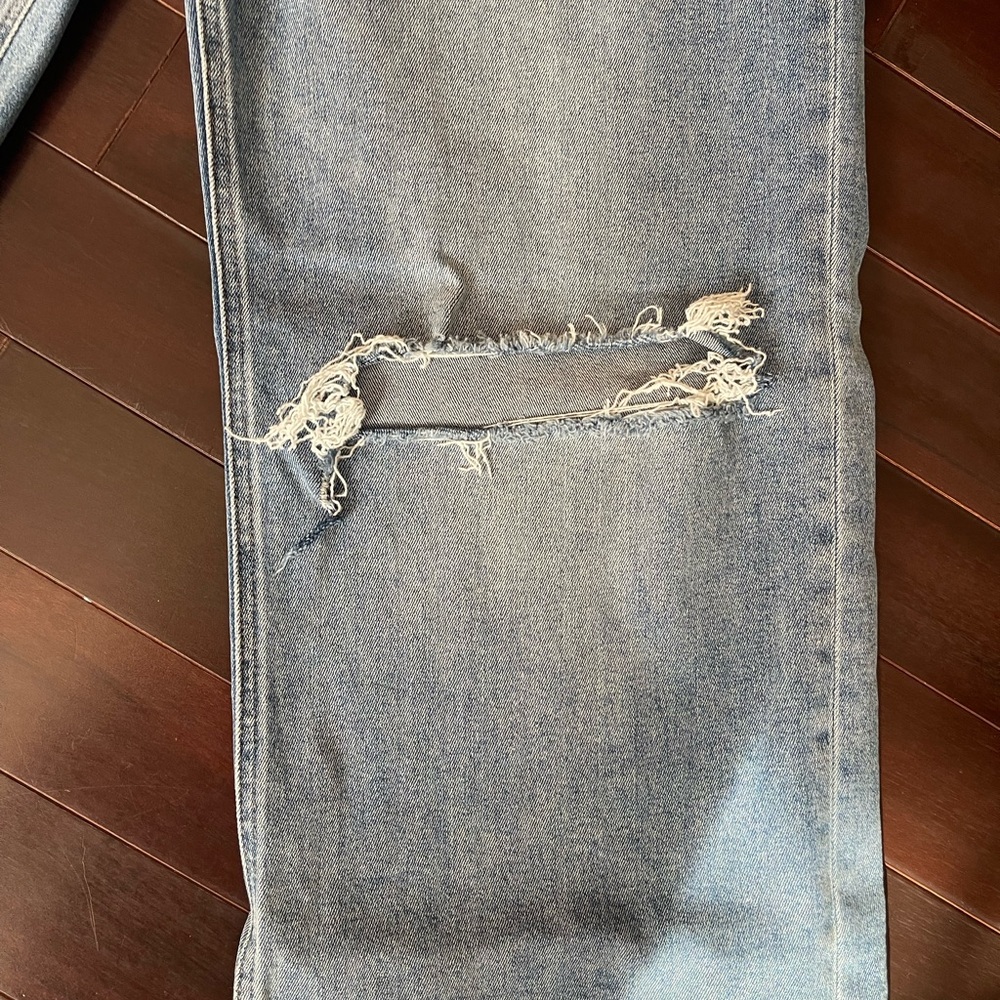 Altar’d State Mica Distressed Raw Hem Wide Leg Light Blue Women’s Jeans 32 - Picture 13 of 15